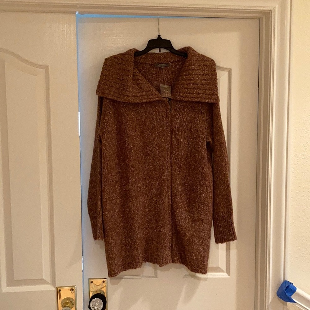 Lisa Rinna Collection Zip Front Sweater